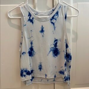 Blue and White Tie-Dye Lululemon Women's Tank Top